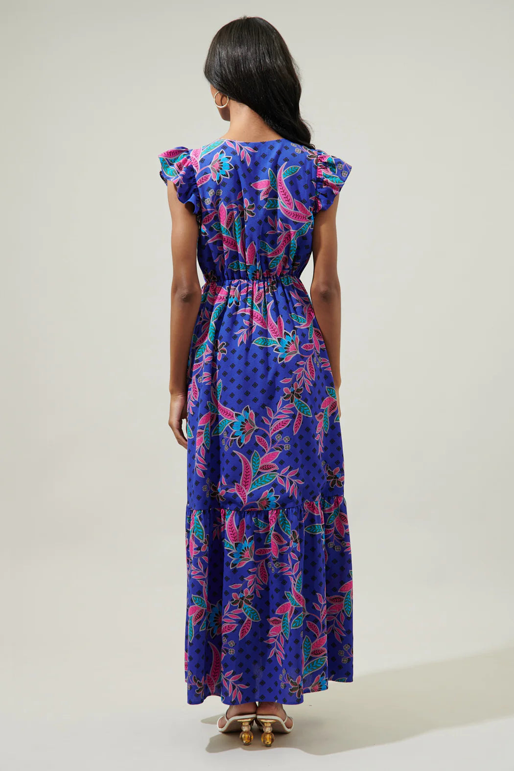 Sugarlips Rayanne Indigo Evianna Button Down Maxi Dress