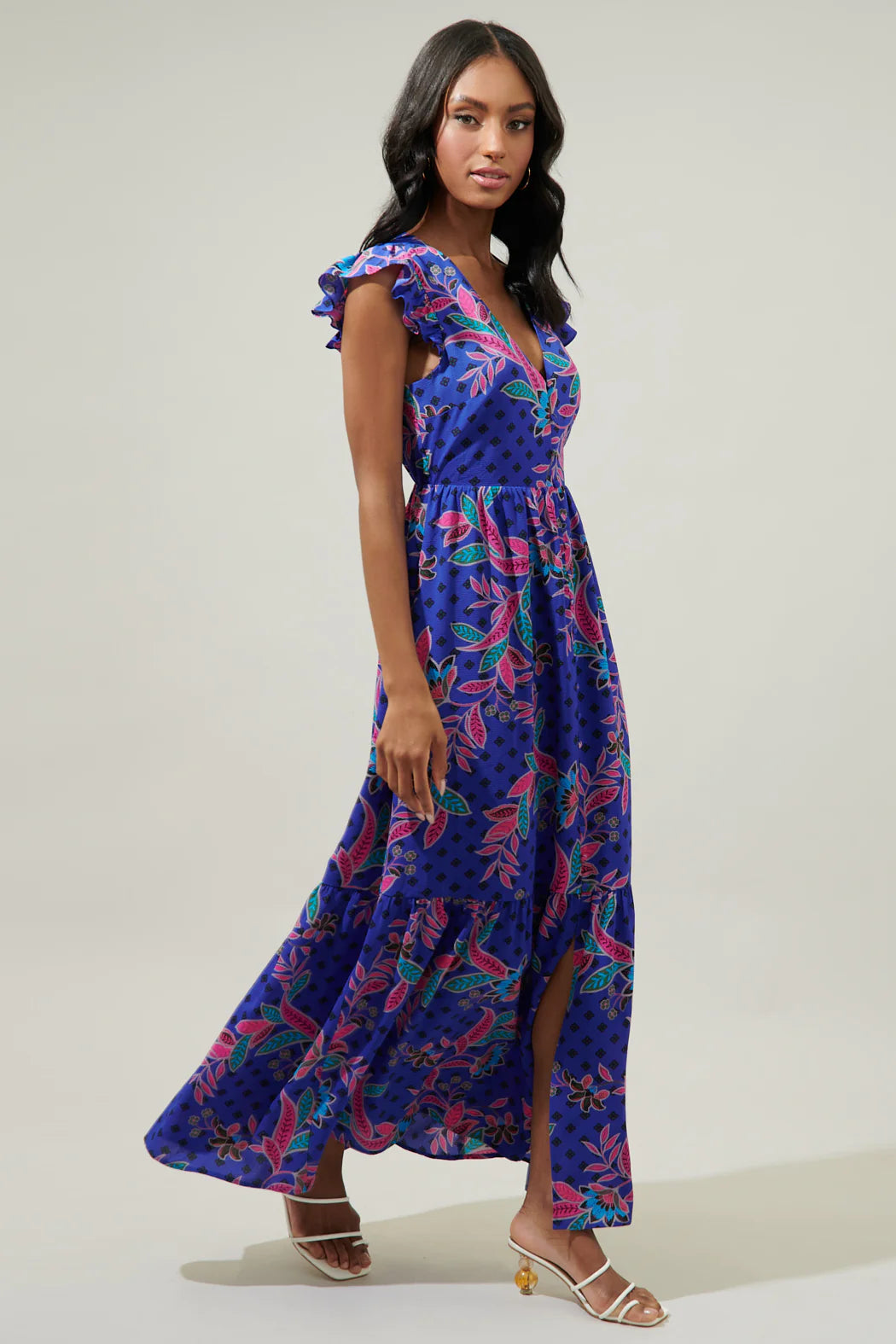 Sugarlips Rayanne Indigo Evianna Button Down Maxi Dress