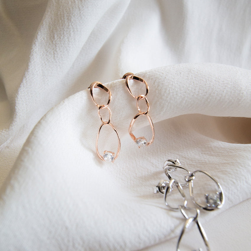 Triple Twist Drop Earrings