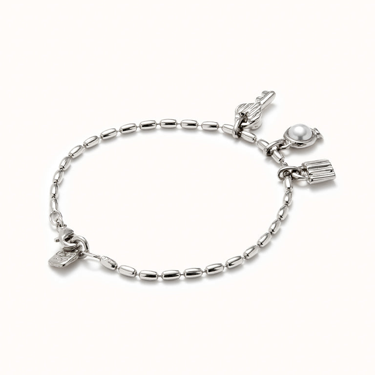 UNOde50 Bracelet with Pearl, Key & Lock Charm