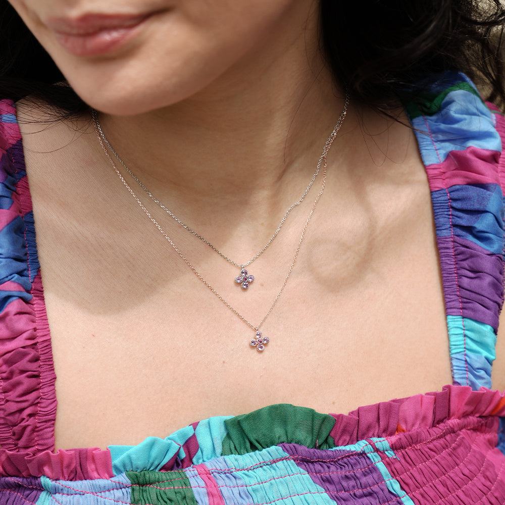 Gem Bloom Necklace with Amethyst