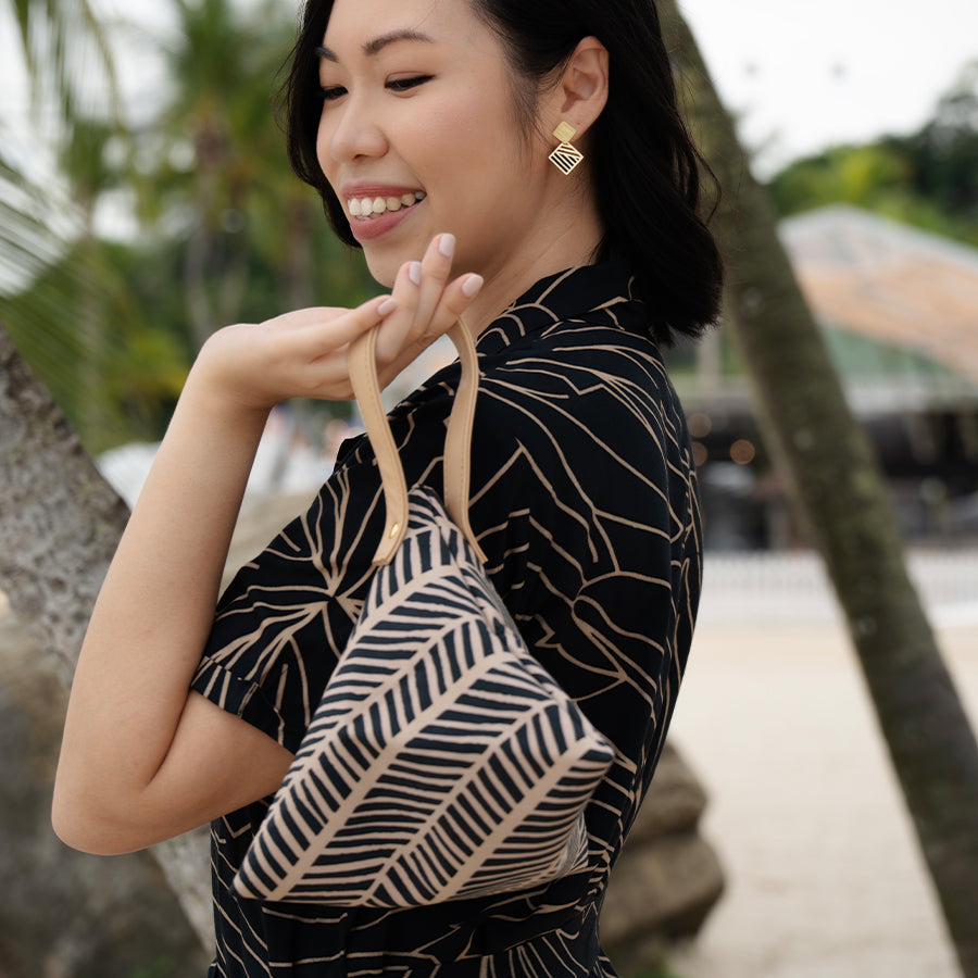 Batik Boutique Ketupat Bag - Black Banana Leaf