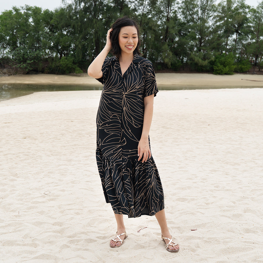 Batik Boutique Button Up Dress - Onyx Palma