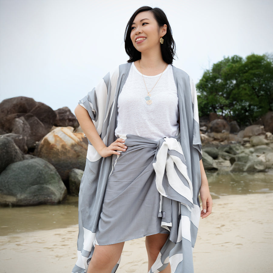 Batik Boutique Scarf - Silver Rose