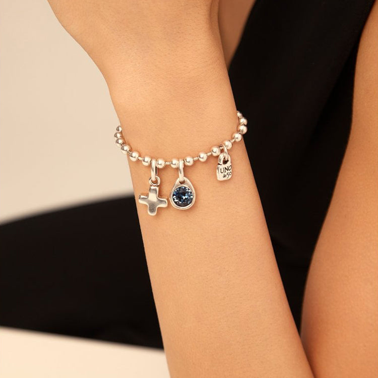 UNOde50 Charm Azul Silver with Swarovski