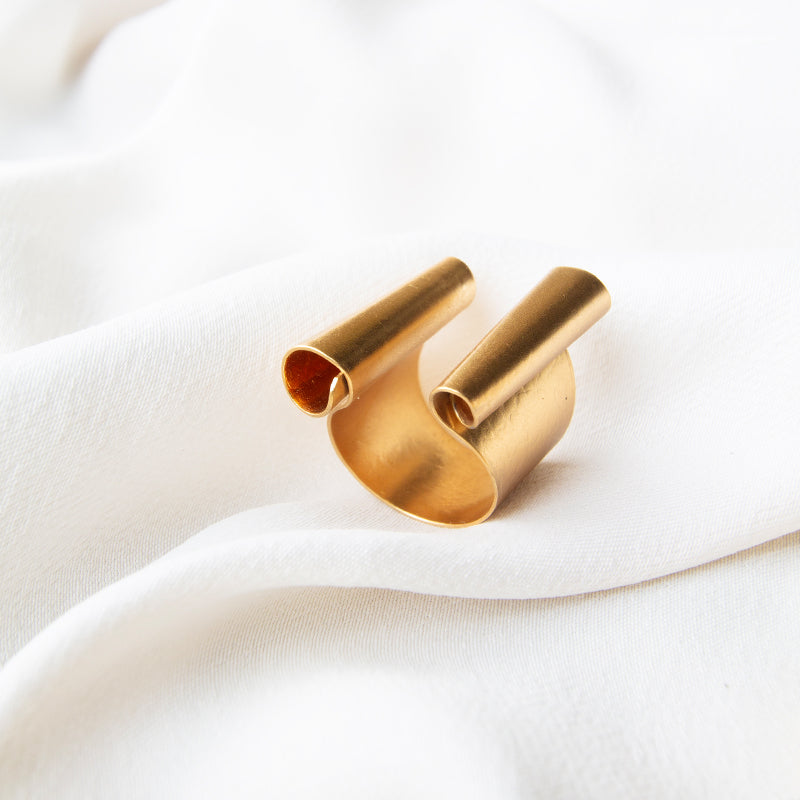 Curled Open Front Ring