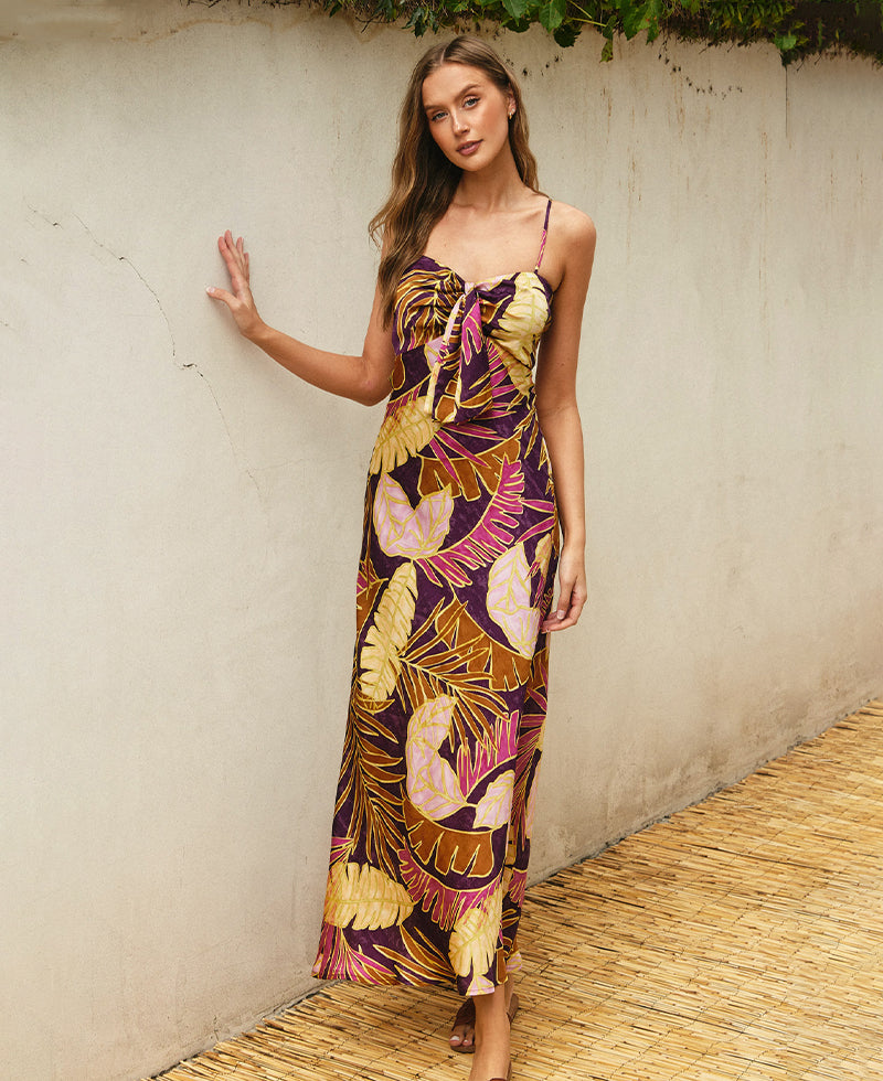 Dress Forum Tropic Royale Tie Front Maxi Dress