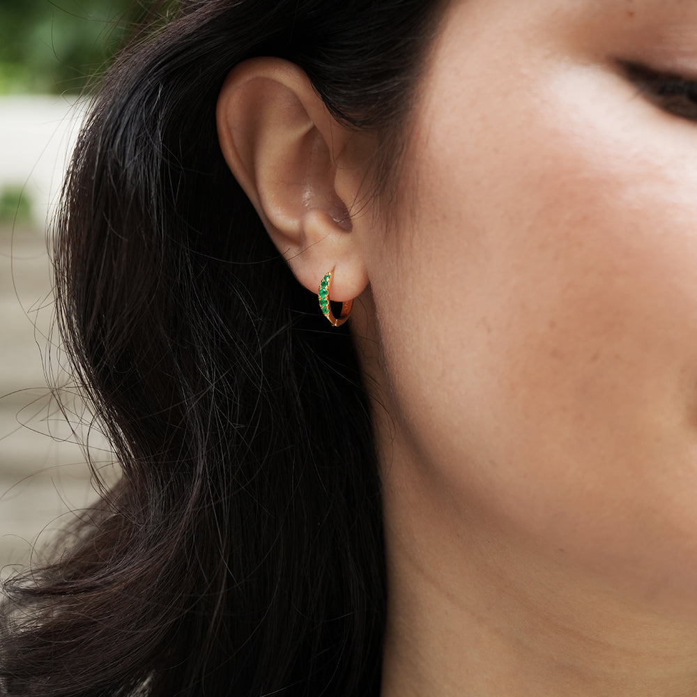 Eclipse Hoops with Green Onyx