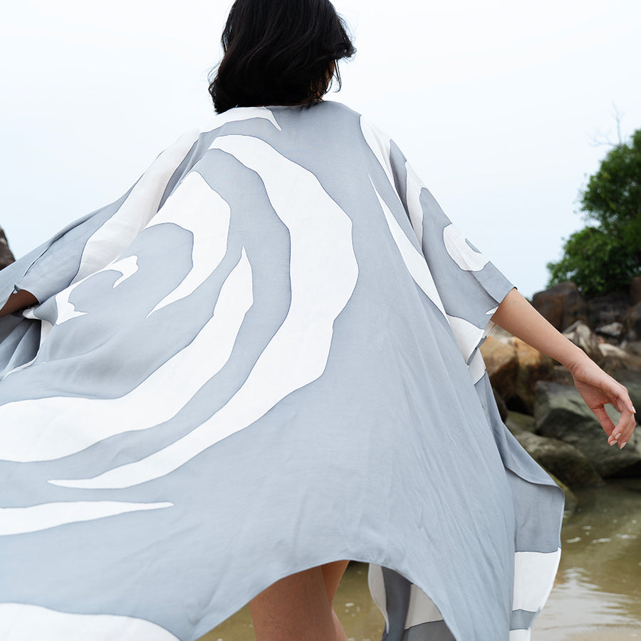 Batik Boutique Kimono - Silver Rose