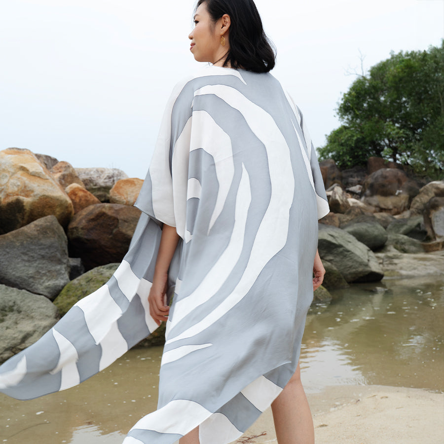 Batik Boutique Kimono - Silver Rose