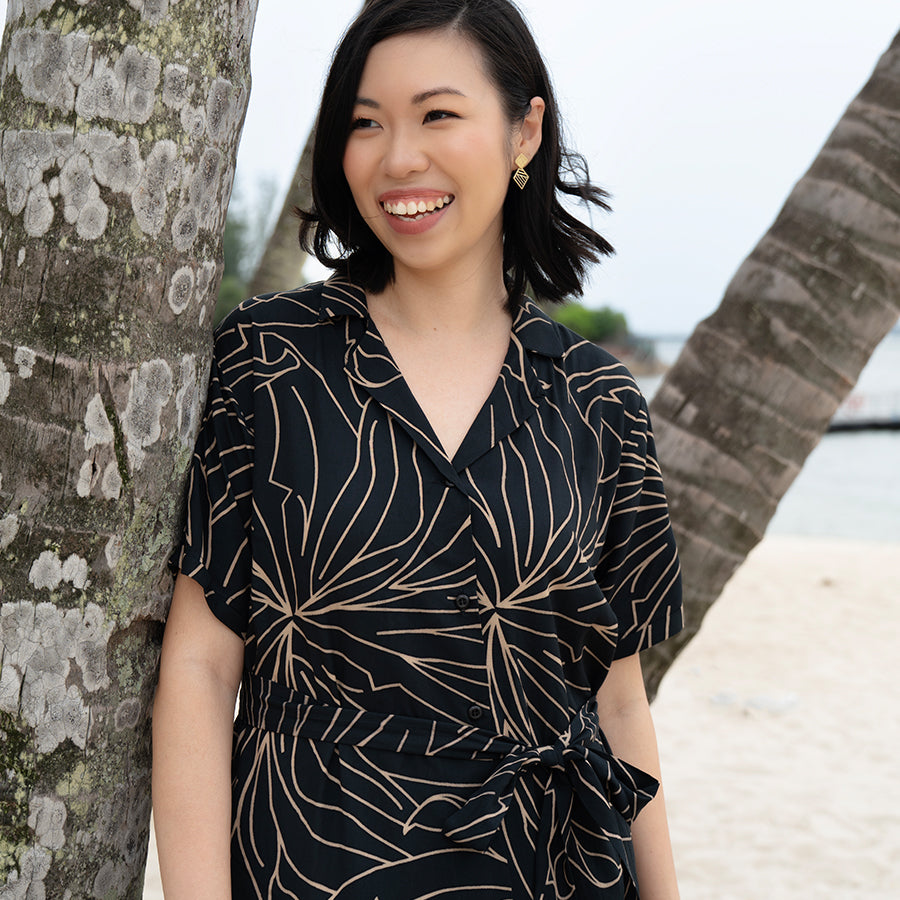 Batik Boutique Button Up Dress - Onyx Palma