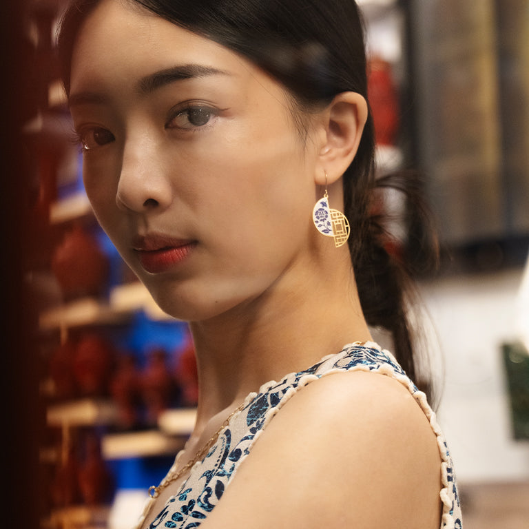 Half Moon Porcelain Earrings