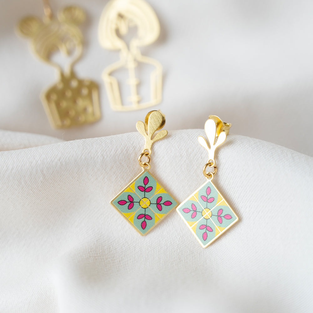 Peranakan Tile Earrings