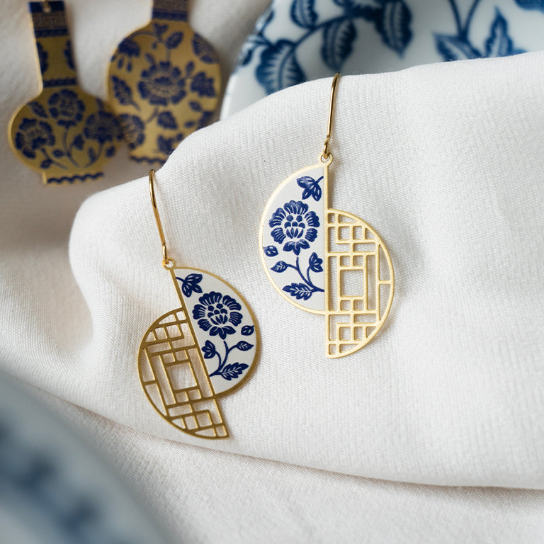 Half Moon Porcelain Earrings