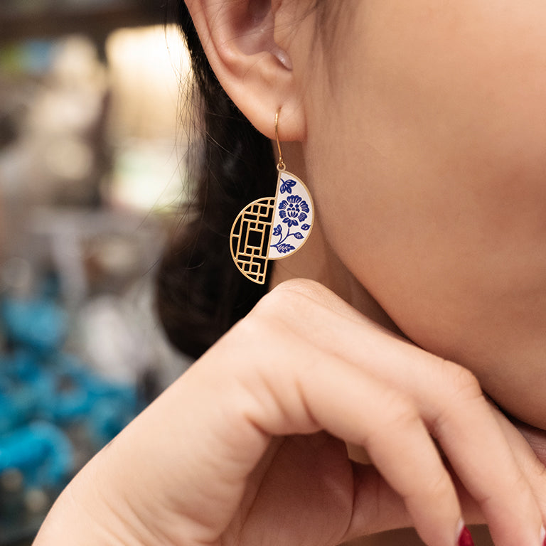 Half Moon Porcelain Earrings