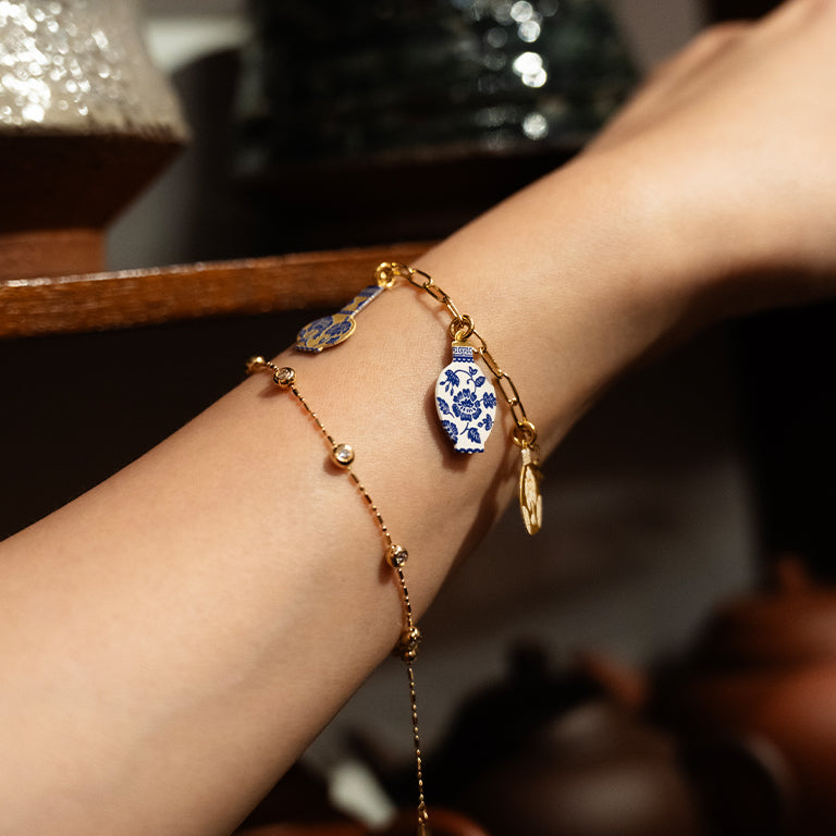 Porcelain Vase Charm Bracelet