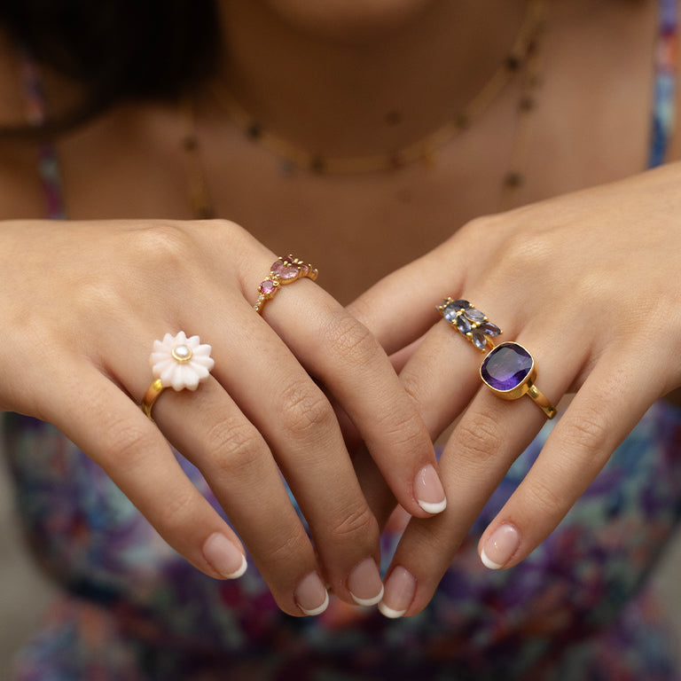 Tutu Pink Opal & Pearl Ring