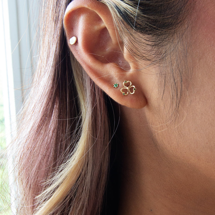 Emerald 10k Gold Studs