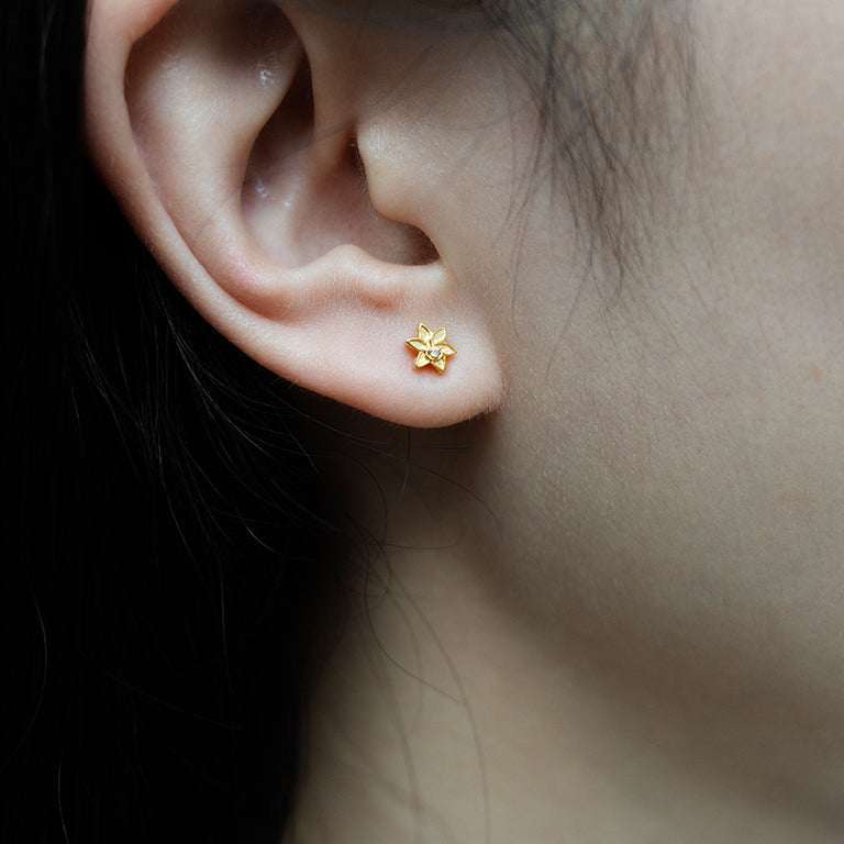 Orchid & Diamond Studs
