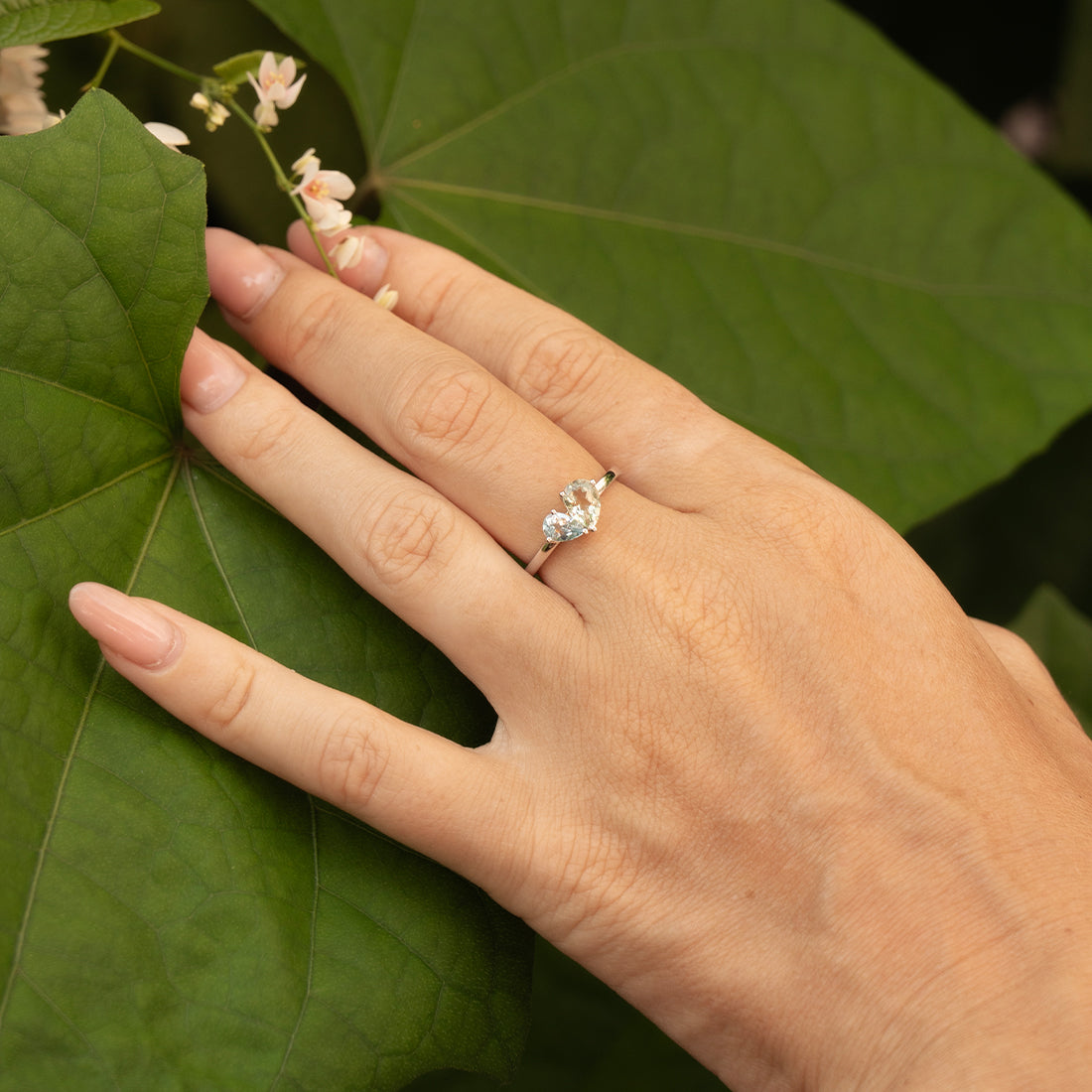 Merge Ring with Aquamarine & Green Amethyst