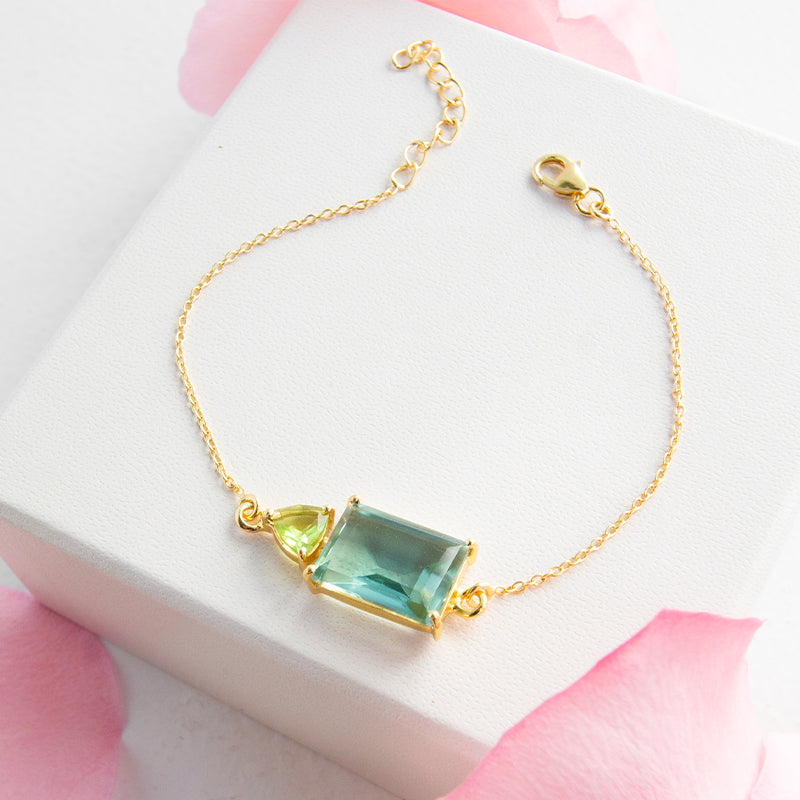 Green Amethyst & Peridot Bracelet