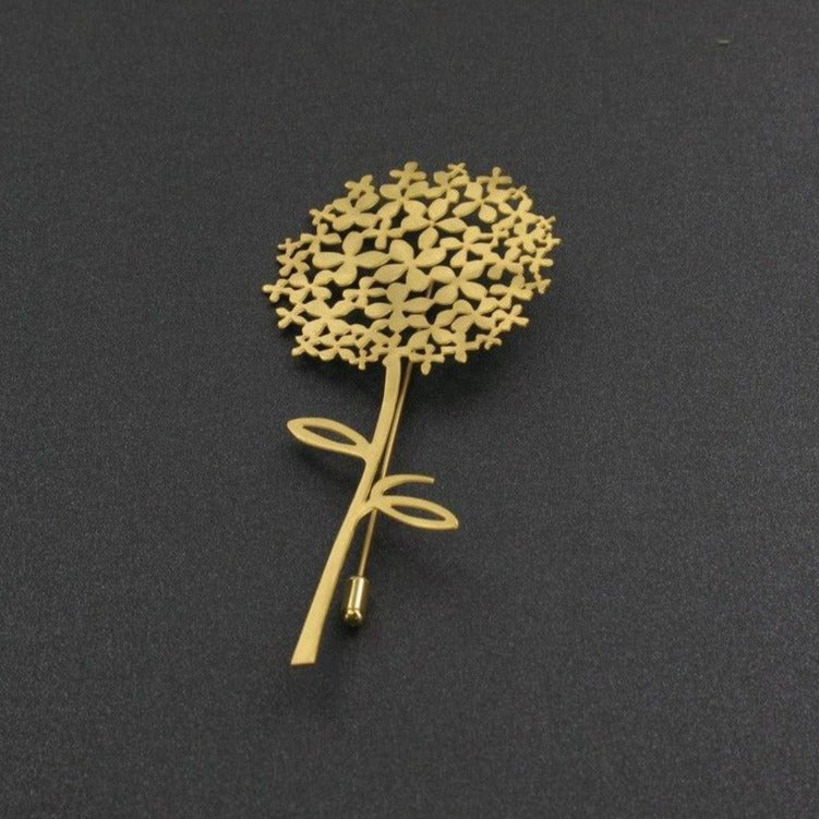 RAS Hydrangea Brooch Gold