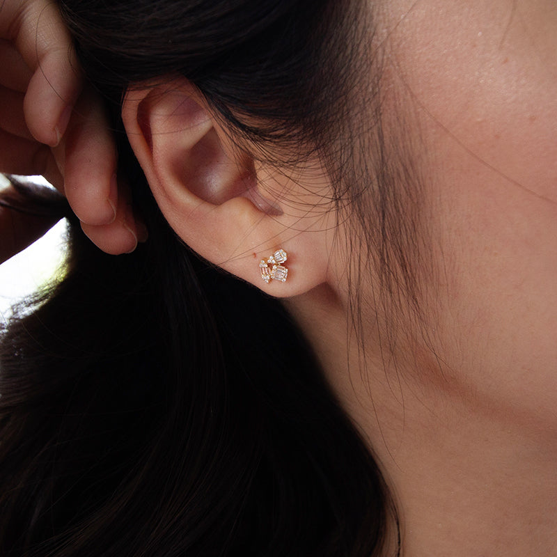 Diamond Kaleidoscope 18k Gold Studs