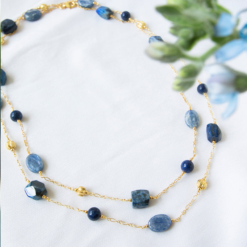 Lapis & Kyanite Long Necklace