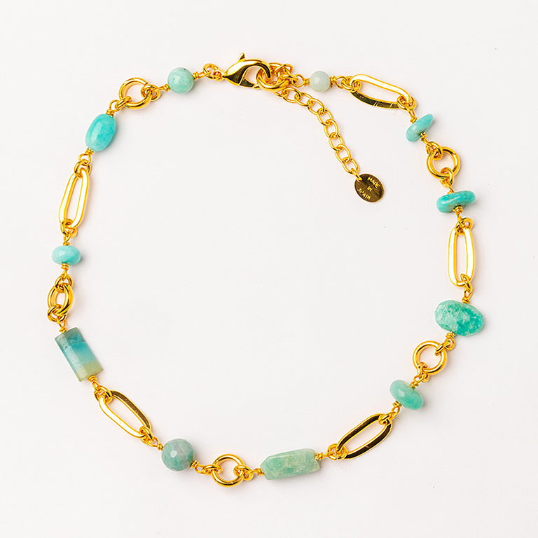 Velatti Linea Link Necklace with Gems