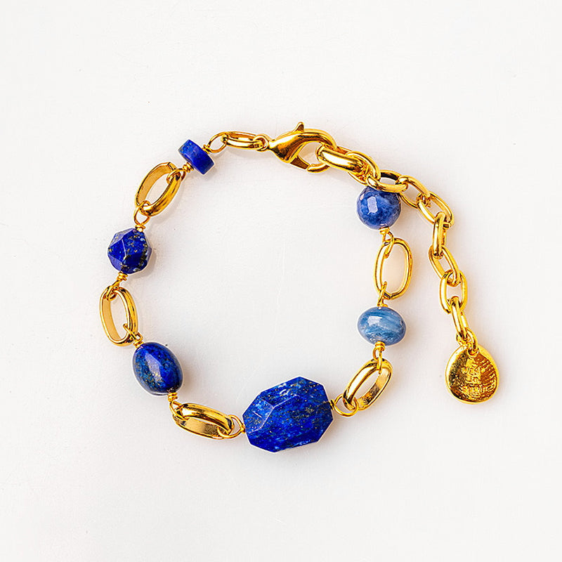 Velatti Gemstone Circle Link Bracelet