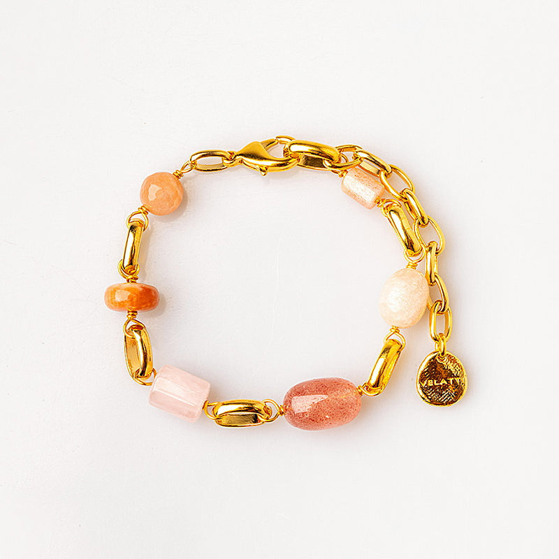 Velatti Gemstone Circle Link Bracelet