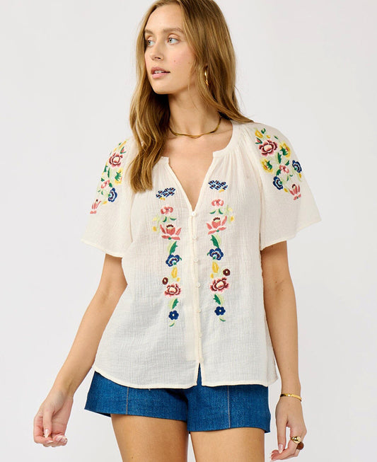 Lovestitch Summer Drift Embroidered Top