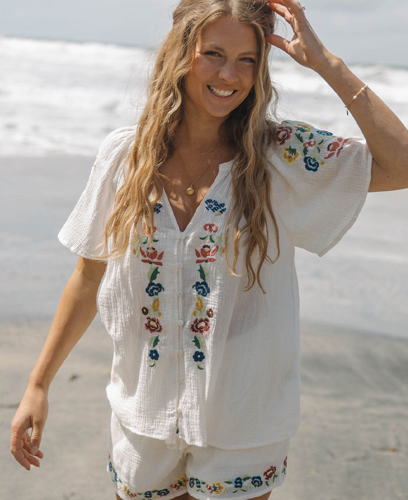 Lovestitch Summer Drift Embroidered Top