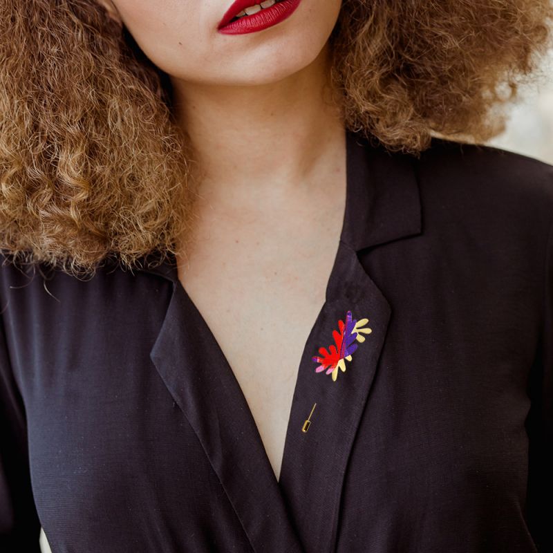 RAS Lucia Gold + Colour Brooch