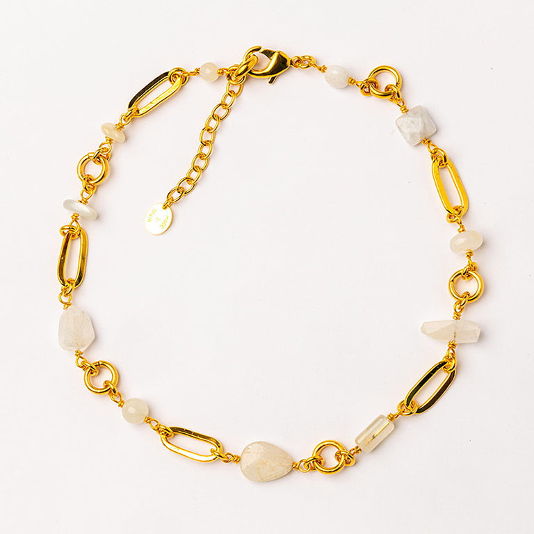 Velatti Linea Link Necklace with Gems