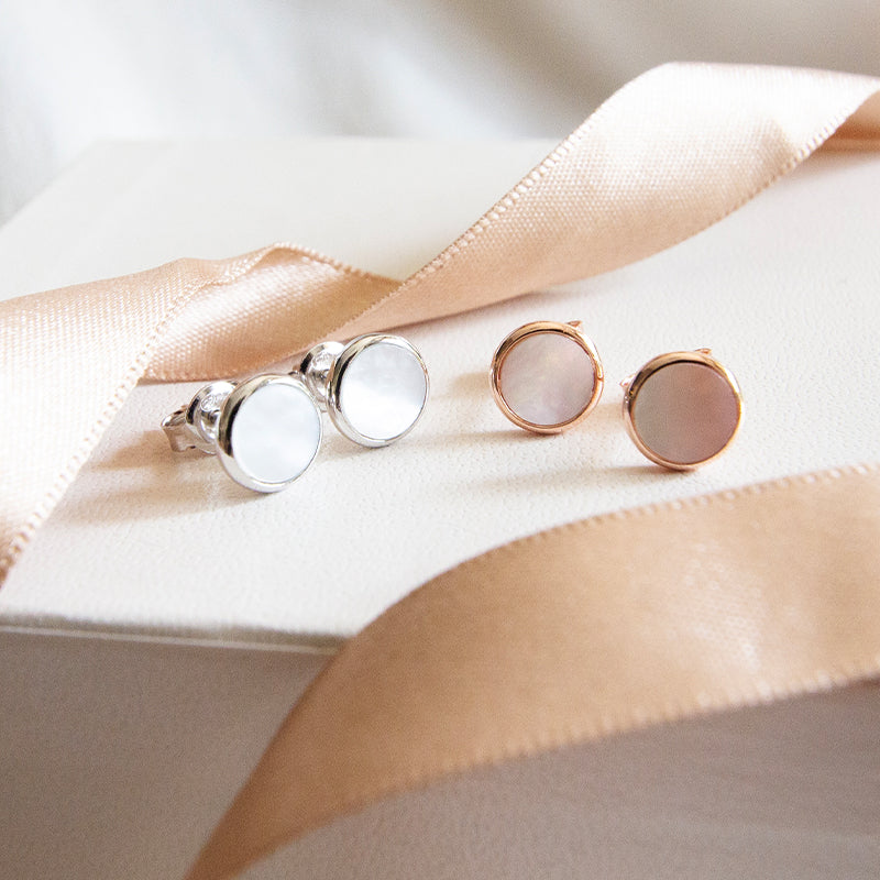 Mother of Pearl Circle Studs