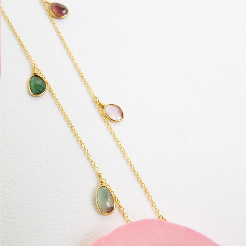 Multi Tourmaline Long Necklace
