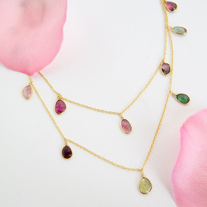 Multi Tourmaline Long Necklace