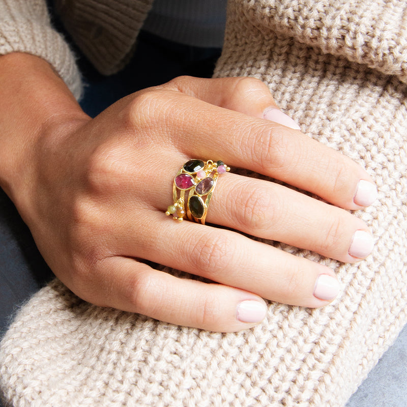 Multi Tourmaline Stack Ring