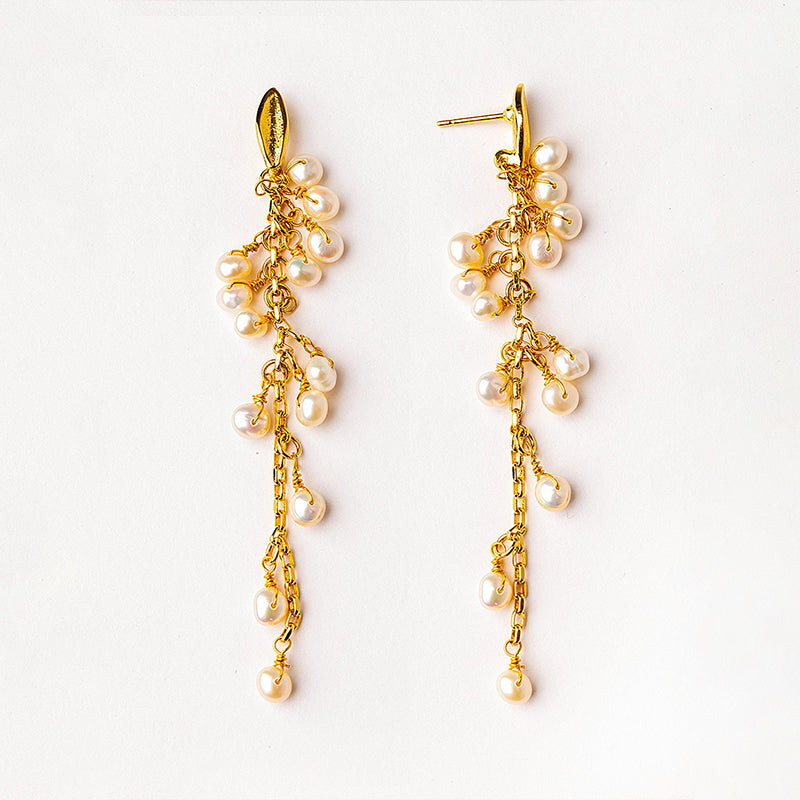 Velatti Cascade Multi Baby Pearl Drop Earrings