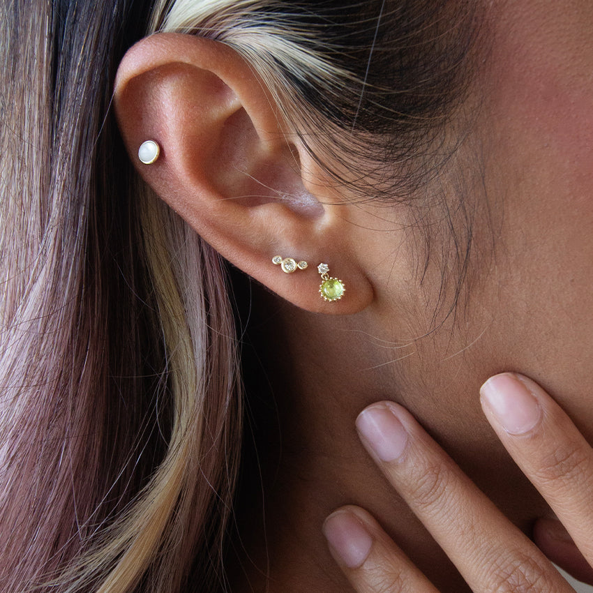 Peridot Drop 10k Gold Studs