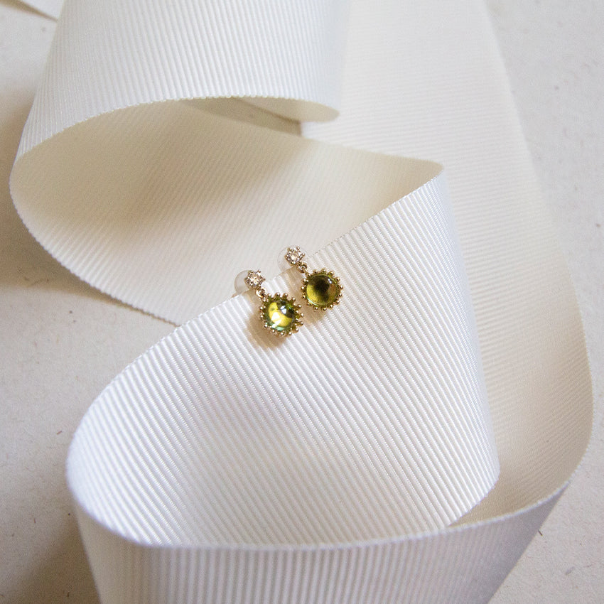 Peridot Drop 10k Gold Studs