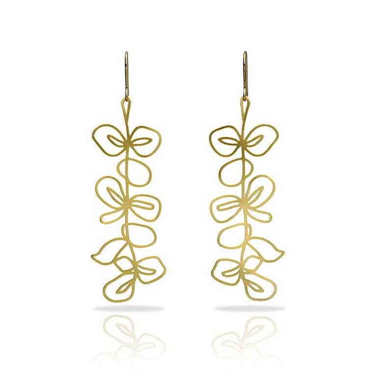 RAS Inflores Gold Long Earrings