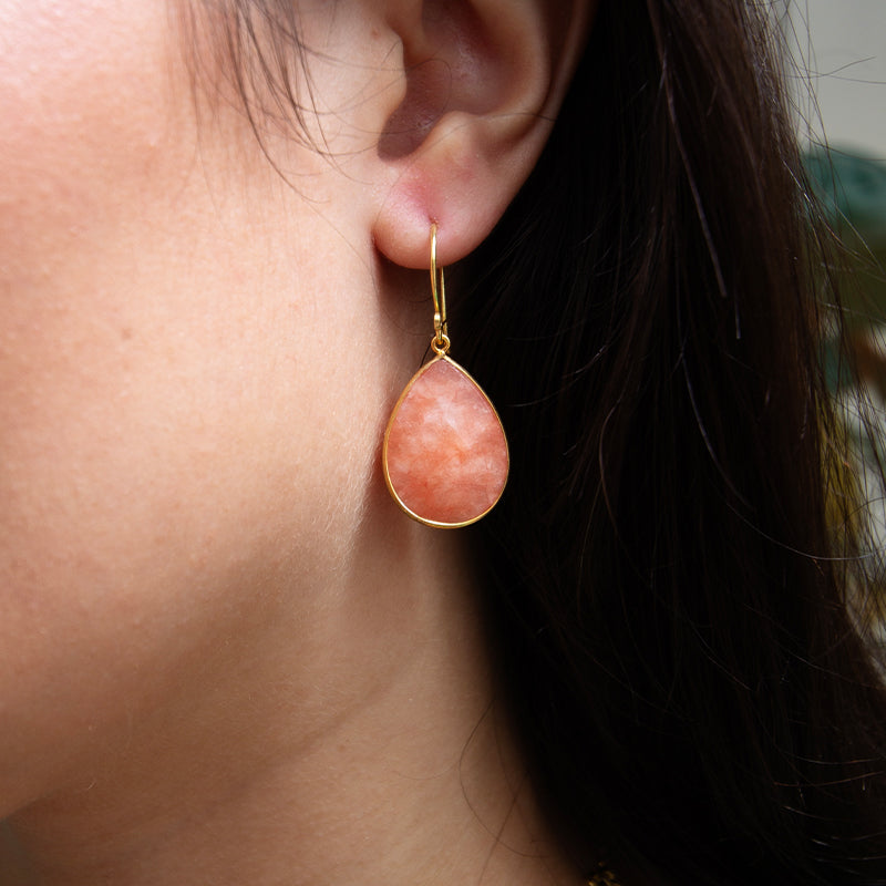 Red Aventurine Teardrop Earrings