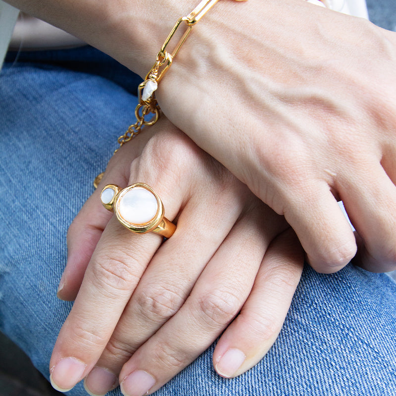 Velatti Seeing Double Gemstone Ring