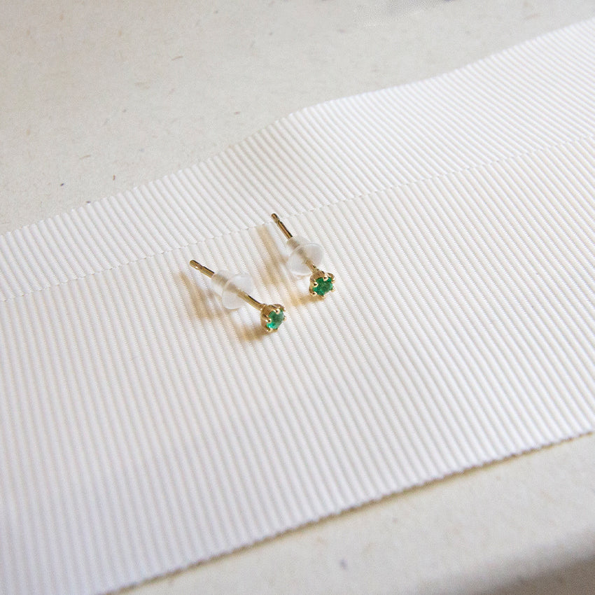 Emerald 10k Gold Studs