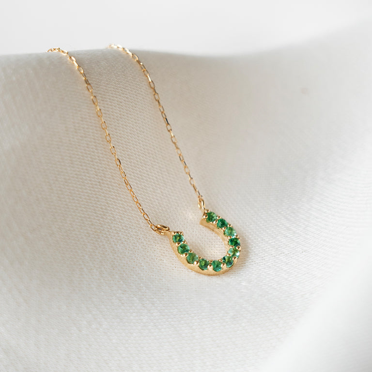 Emerald Horse Shoe Necklace