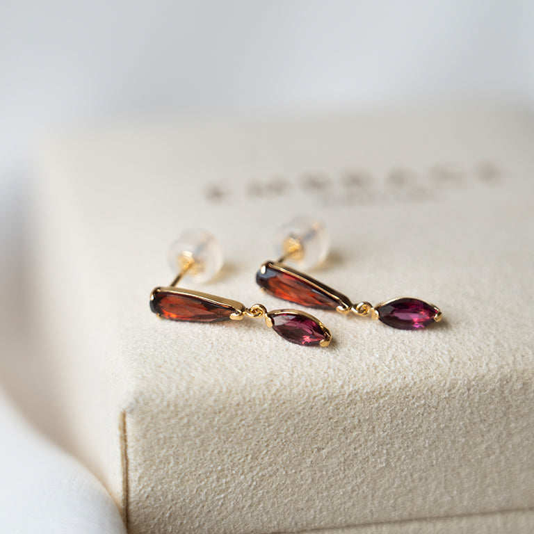 Vesper Drops with Garnet & Rhodolite Garnet