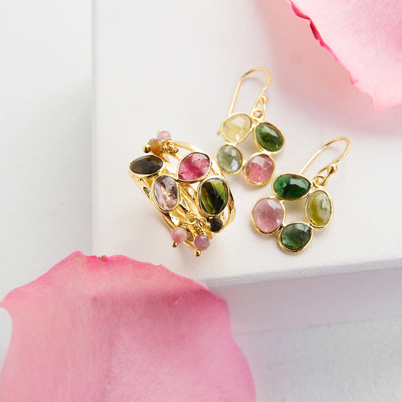 Multi Tourmaline Stack Ring