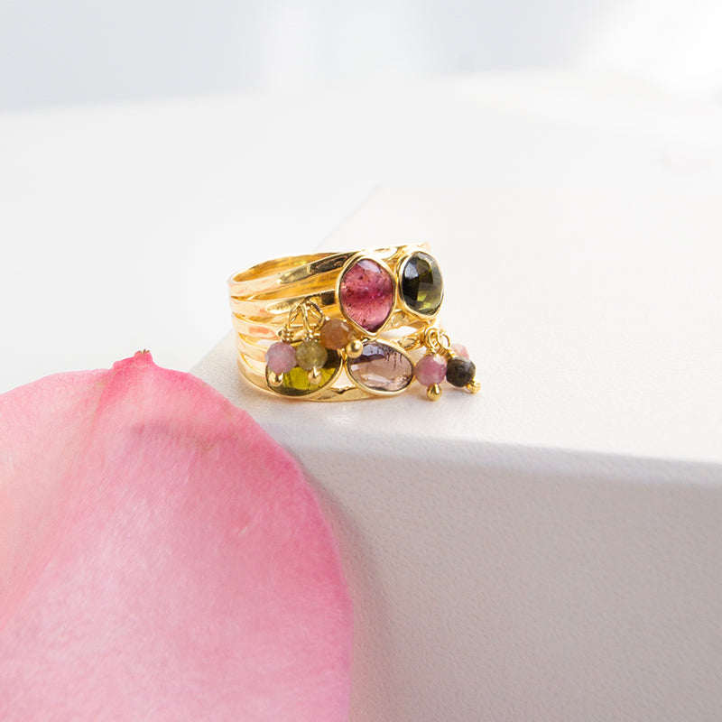 Multi Tourmaline Stack Ring